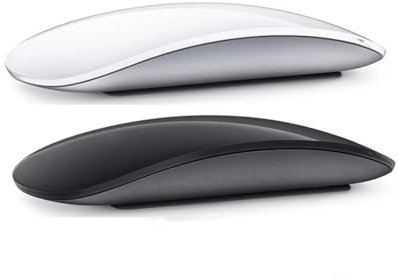 Souris sans fil silencieuse, rechargeable, Bluetooth 5.0, souris sans fil, silencieuse, multi-arc, tactile, souris magique ultra fine pour ordinateur portable, iPad, Mac, PC, MacBook (blanc)