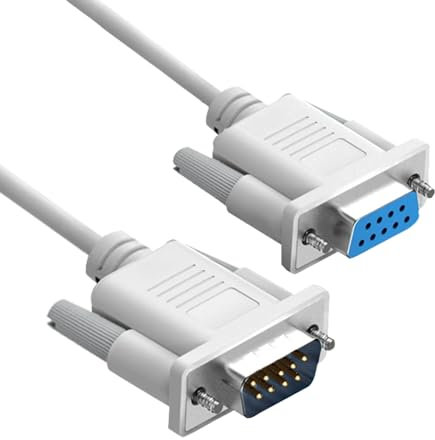 YIOVVOM DB9 RS232 Serial Extension Cable Male to Female 9 Pin DB9 Cord Straight Through 9 pin Serial Connector Grey 10FT