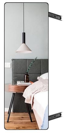 EDLE Garderobenspiegel, klappbarer Schiebespiegel, Ganzkörperspiegel, versenkbarer Kleiderschrank-Innenspiegel, drehbarer Schminkspiegel (CH : 110x40cm)