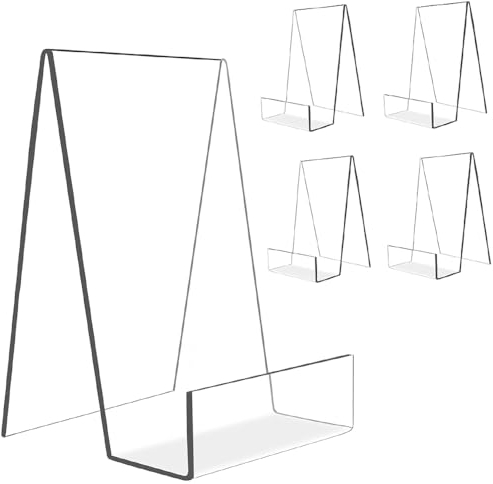 Aieraczy 5 Stück Buchhalter Leseständer, Buchaufsteller Acryl, Buchständer, Buchstütze, Transparent Book Stand Prospektständer für Anzeigen Foto, Bücher, Notizbuch Tischaufsteller