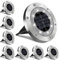 Opard Solar Ground Lights, 8 LED IP65 Waterproof Bright White Solar Decking Lights for Outdoor Garden, Pathway, Patio,Lawn (8 Pack)