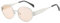 YUELUQU Runde Vintage Sonnenbrille Klassische Retro Metallrahmen Sonnenbrille Oval Punk für Frauen Männer Brille (Silber/Rosa)
