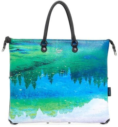 Gabs Handtasche G3 Größe M Druck Holiday Bull Schwarz Hellblau Grün 37 x 30 x 1 cm, grün, Einheitsgröße