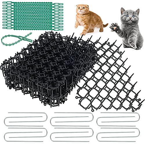 12PCS Anti Cat Spikes for Garden 15.5cm*20cm Cat Scat Mat with Spikes Prickle Strip Dig Stopper Cat Repellent Deterrent Mat Anti Cat Mat for Cat Dog Animal Indoor Outdoor Garden Fence