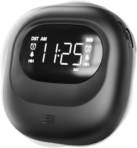 ROCAM Alarm Clock for Heavy Sleepers with Powerful Bed Shaker, Vibrating alarm clock for deaf people with 3000mAH Rechargeable Battery and Type-C Charging Port, Dual Alarm, 3 Wake-up Modes