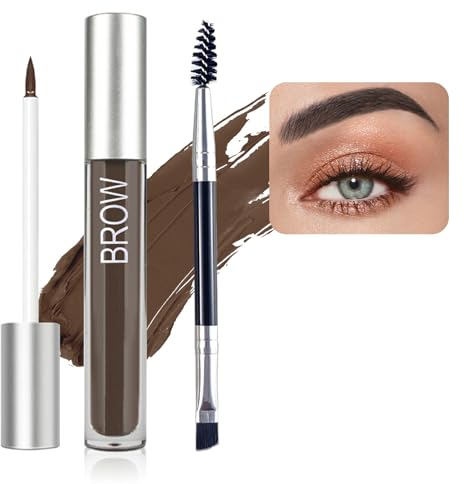 EONFAVE Augenbrauenfarbe Gel, Schwarz Brown Augenbrauen Gel Wasserdicht Lang Anhaltend Augenbrauen Färben, Natürliches Aussehen Wischfest Eyebrow Tint Hochpigmentiert Augenbrauen Farbe Gel Mit Bürste