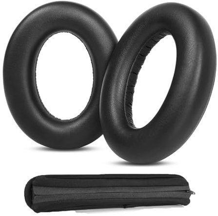 DowiTech Cuscinetti auricolari/Copertura della fascia di ricambio compatibile con Sennheiser Momentum 4 Wireless Cuffie Cuscinetti auricolari con morbida fascia in pelle proteica traspirante (nero)