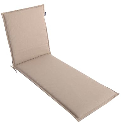 LILENO HOME Coussin pour chaise longue de jardin, rembourré, 1 pièce, taupe, idéal pour chaise longue de plage, 190 x 60 x 5 cm, Malt