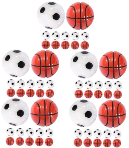 UPKOCH 60stücke Miniatur Sportbälle Dekoration Für Puppenhaus Realistische Fußball Und Basketball-Ornamente Für Kreative Mikrolandschaften Vielseitig Einsetzbar Wohnräumen