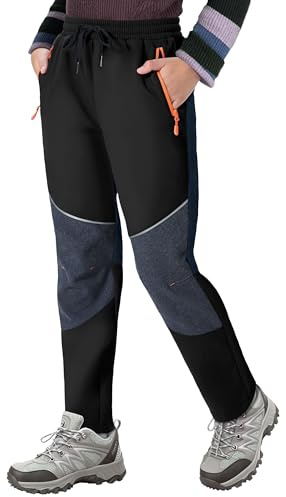 ANGEL CITIZ Pantalon Ski Enfant Softshell Doublé Thermique Imperméable Coupe Pantalon de Montagne Outdoor Randonnée Neige pour Garçons Filles