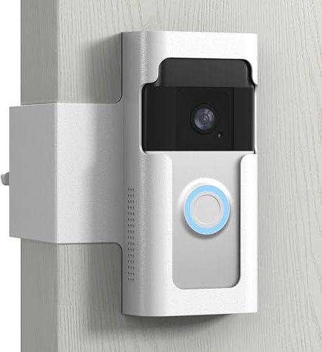 Anti Theft Ring Doorbell Mount: White Ring Doorbell Door Mount Blink Camera Holder for Apartment Door - Metal Blink Doorbell Case Ring Mount No Drill