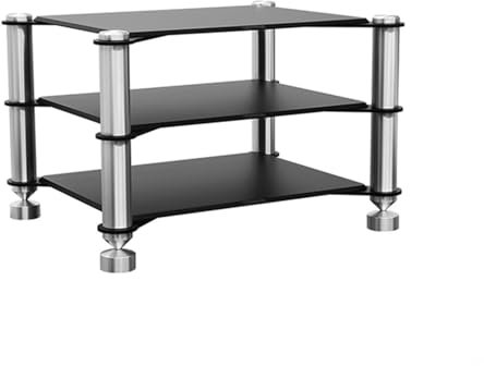 GUAWJRZDP Audio Rack Hi Fi Regal, Hi Fi Rack Aus Aluminiumlegierung, Phonoschrank mit Stoßdämpfenden Füßen, Record Player Stand mit Solider Säule, for Zuhause Büro