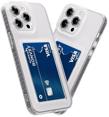 GANGANPRO Clear Wallet Phone Case Compatible with iPhone 12 6.1 inch, Upgrade Clear Card Slot Case, Slim Fit Protective Soft TPU Shockproof Wallet Case with Cute Card Holder Pocket - Transparent