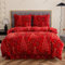 Bettwäsche 135x200 Rot Weihnachtsmotive Winter Warme Bettbezug-Set mit Kissenbezug 2teilig mit Reißveschluss Kuschelige Plüsch Fleece Kuschelbettwäsche