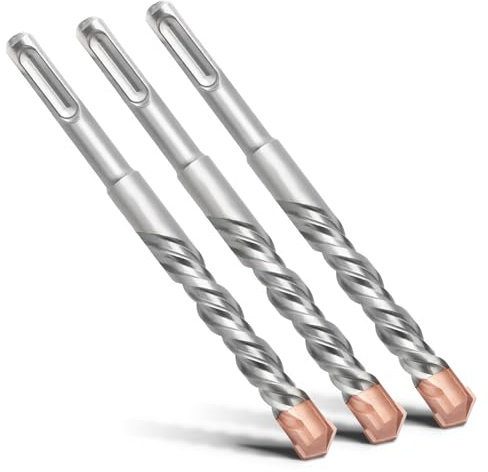 MOXPIFY 3 brocas SDS Plus de 14 x 160 mm con doble hélice, para hormigón, piedra, piedra natural