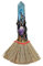 Xuoxeji Halloween Magic Broom Witches Broom Decor, Witchcraft Witches Pagan Altar Decor for Crystal Therapy Cleaning Bedroom Office Home Decor (Blue Crystal)