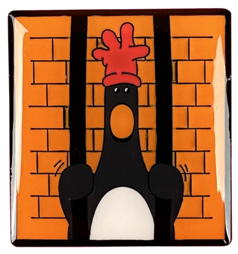 Pawprint Family | Feathers McGraw Jailed Enamel Pin Badge | Wallace and Gromit Official Merchandise