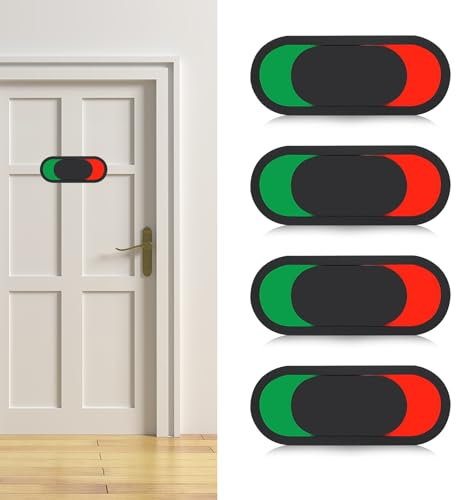 SNONESIY Besetzt Schild Toilette 4 Stück Türschild Bitte Nicht Stören, Acryl, Grün, Rot, 10 x 4 cm, Funktional, Für Wohnen, Büro, Hotel, Toilette, Konferenzraum, Gästezimmer, Sicherheit