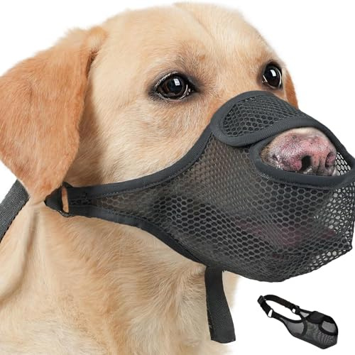 BSITSSS Maulkorb Mittlere Hunde, Maulkorb Hund Verstellbare, Maulkörbe für Hunde Moden Schwarz, Maulkorb für Große Hunde Atmungsaktiv, Weicher Netz Maulkorb Anti-Biss Anti-Kauen