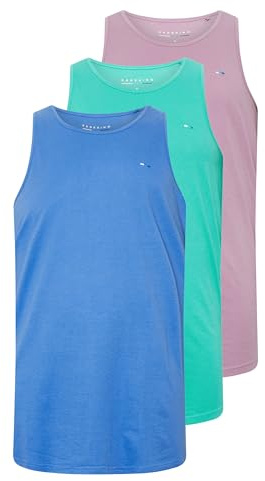 BadRhino Big & Tall/Blue/Teal Green 3 Pack Vests - Men's - Plus Size Curve