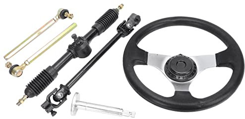GO Kart Lenkset, Metall Plastik GO CART CART LENNING KIT mit Accessoires Lenkrad -Rechenstange für 150-250 Motoren