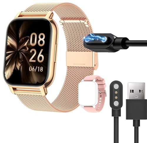 Lamshaw Caricatore magnetico compatibile con Popglory P66 1.85 pollici Smart Watch,Magnetico caricatore USB compatibile con Popglory P66 (nero)