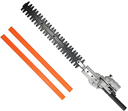 FILFEEL Double Hedge Trimmer Head Attachment, Pruning Hedges, Shrubs, and Twigs, 65 Manganese Steel + Aluminum Alloy, 9-Tooth Spline, 26mm Diameter Tube, 9 Gear Box Easy Installation,