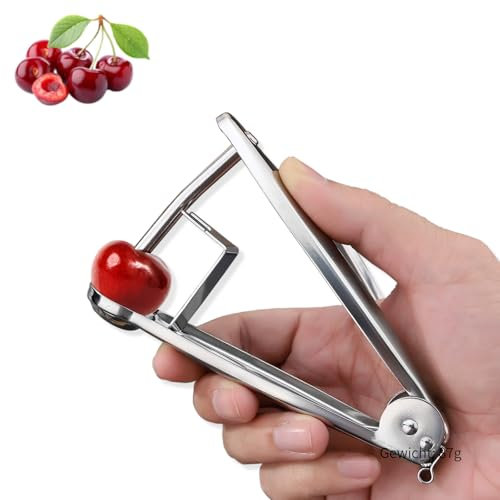 Kirschentkerner,Edelstahl Kirschenentkerner,Hand Corer Cherry Entkernen,Profi Kirschkernentferner,Effizientes Kirschentsteiner,Manuell Entsteiner,für Kirsch Obst Schnell Entfernen Früchtsteinen