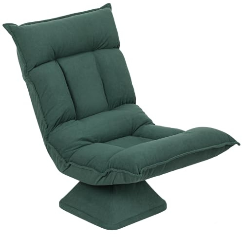 HOMCOM Bodenstuhl 360° Drehbar, 5-Fach Verstellbar, Klappbar, Grün | Bodensessel mit Rückenlehne, Bodensofa, Meditationsstuhl, Gepolstert, Lazy Sofa, Wohnzimmer, Gaming, Lesen