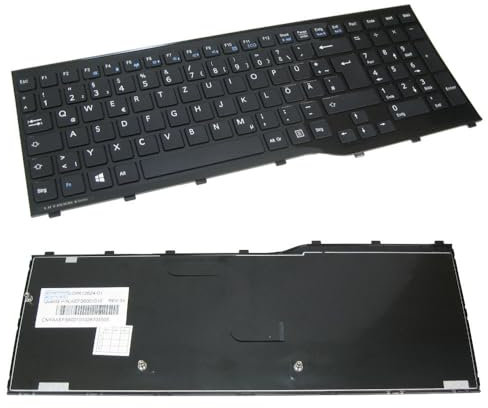 Trade-Shop Laptop-Tastatur mit Rahmen Ersatz kompatibel mit Fujitsu-Siemens Lifebook A514 A532 A544 NH532G52 A555G A562 AH532 (Deutsches Tastaturlayout/Notebook Keyboard Ersatz Deutsch QWERTZ)