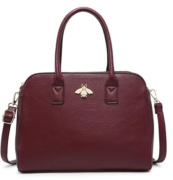 JFY Bee Badge Triple Top Zipped Compartments Tote Bag