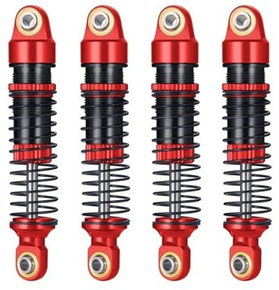Stoßdämpfer RC-Autos Kompatibel Mit Traxxas Für TRX4M Für Bronco Für Defender 1/18 RC Crawler Auto Ersatzteile Zubehör 4PCS Metall Stoßdämpfer Dämpfer(Red)