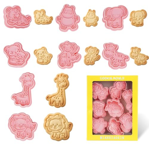 8 Stück Tier Ausstechformen Set 3D Cartoon Plätzchen Ausstecher Tiere Kunststoff Cookie Ausstechformen für Geburtstagsfeiern DIY Cookie (Waldtiere)