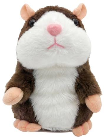 OhebEsx Hamster Kuscheltier, Sprechender Hamster Spielzeug für Kinder, Weiches Plüschtier mit Interaktiver Funktion, Kuscheltier für Kinderzimmer und Spielzeit, Größe 18 cm