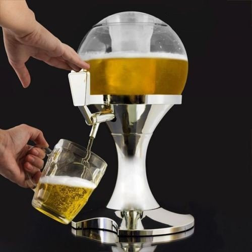 3,5 L cerveza dispensador de bebida bebidas dispenser (plateado)