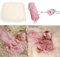 Camidy Baby Foto Requisiten 3 Stück Baby Flauschige Decke + Neugeborenen Wickel + Blumen Stirnband Set Jungen Mädchen DIY Fotografie Outfits