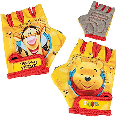 alles-meine.de GmbH Fahrradhandschuhe - - Winnie Pooh - abgepolstert & Anti rutsch - 3 bis 8 Jahre - universal auch für Roller und Dreirad Laufrad Puky Bobbycar Cityroller Street..