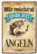 Angelschild - Blechschild - Metallschild mit witzigen Spruch für Angler Sportangler Fischer - Retro Deko Schild Angler-Stube Angel-Verein - Geschenk Freizeit- und Hobbyangler - Petri Heil - 20x30cm