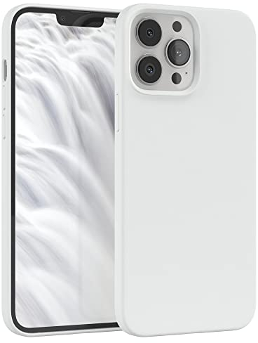 EAZY CASE Premium Silikon Handyhülle kompatibel mit iPhone 13 Pro Max, Slimcover mit Kameraschutz und Innenfutter, Silikonhülle, Schutzhülle, Bumper, Handy Case, Hülle, Softcase, Weiß