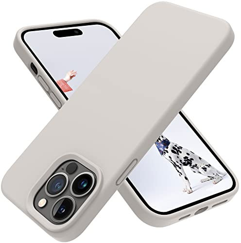OTOFLY for iPhone 14 Pro Max Case Magnetic Silicone Shockproof Slim Thin Phone Case 6.7 inch (Stone)