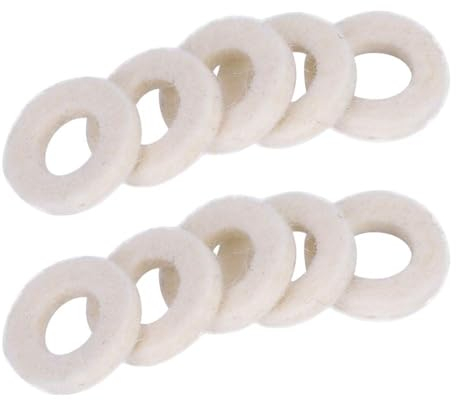 Trompetenventil Filzunterlegscheibe, 10 Stück 1,4x0,6x0,4cm Trompete Top Kappe Filz Pads Baumwolle Kissen Trompeten Filz Pads Unterlegscheiben Musikinstrument Zubehör für Trompeten Fixierung Tasten