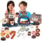 Sobebear 41pcs Kids Coffee Machine, Dessert Bake and Cash Register Playset with Sound, Light, Water Flow, Touch Display and Accessories, Pretend Cafe Toy Gift for Girls and Boys Ages 3+