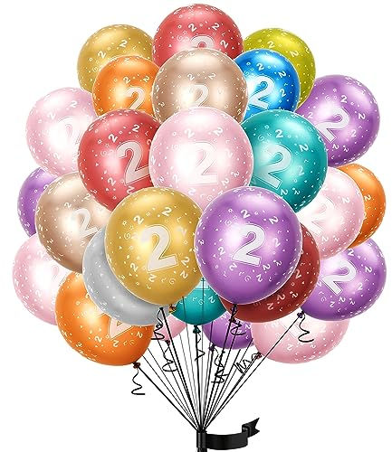 balloon Geburtstag zahlen luftballon 2 jahre | Folienballon 2. 15Pcs 32m Luftballons Mädchen Junge Geburtstagsdeko-Ballon Zahl Deko zum Geburtstag-fliegt mit Helium
