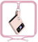 ANFAIRLACE Coque Collier Compatible avec Samsung Galaxy Z Flip 3 5G / Flip 4, Étui Vegan Cuir PC Cadre, Housse Bandoulière Lanyard Cordon Cover, Rose