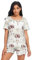 Anantty Damen-Pyjama-Set, ethnischer Boho-Stil, Kuh, Totenkopf, Horn, Sommer, Nachtwäsche, T-Shirt und Shorts, Lounge-Set für Damen und Mädchen, mehrfarbig, 48