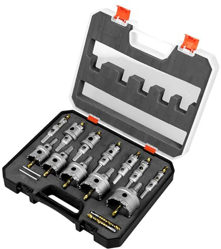 SALI Kit per sega a tazza TCT con punta in carburo di tungsteno, punte per trapano con punta pilota placcata in titanio, per metallo, acciaio inossidabile, ferro, legno, plastica da 14 mm + 16 mm + 19