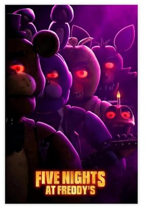 EMIGOS Filmposter Five Nights at Freddy's, Leinwand-Poster, Wandkunst, Dekor, Bild, Gemälde für Wohnzimmer, Schlafzimmer, Dekoration, ungerahmt, 60 x 90 cm