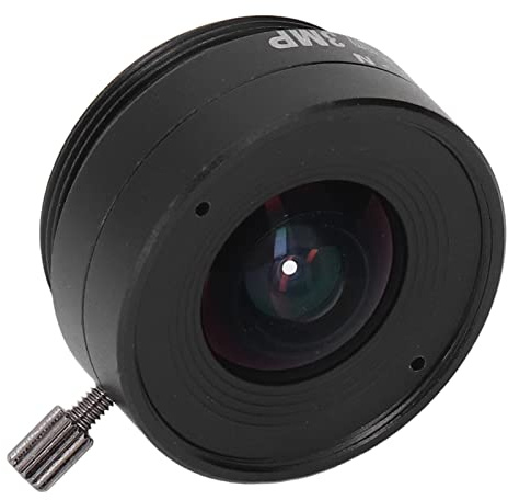Plplaaoo 2,1mm 3MP CS-Mount Kameraobjektiv, Weitwinkel-CCTV-Kameraobjektiv aus Aluminiumlegierung, 162,5° Sichtfeld & F1.6 Blende für Heimüberwachungskameras, CS Festbrennweiten-Objektiv (Schwarz)