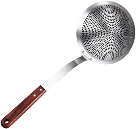 HEMOTON Schaumlöffel Edelstahl Mit Lochgriff Für Heiße Speisen Edelstahlsieb Zum Filtern Von Öl Praktischer Küchenhelfer Für Familien Und Restaurants