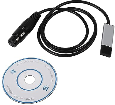 USB-DMX-512-Adapter, USB-zu-DMX-Schnittstellenadapter-Controller-PC-Bühnenbeleuchtungs-Controllerkabel Zur Steuerung von Bühnenbeleuchtungsgeräten
